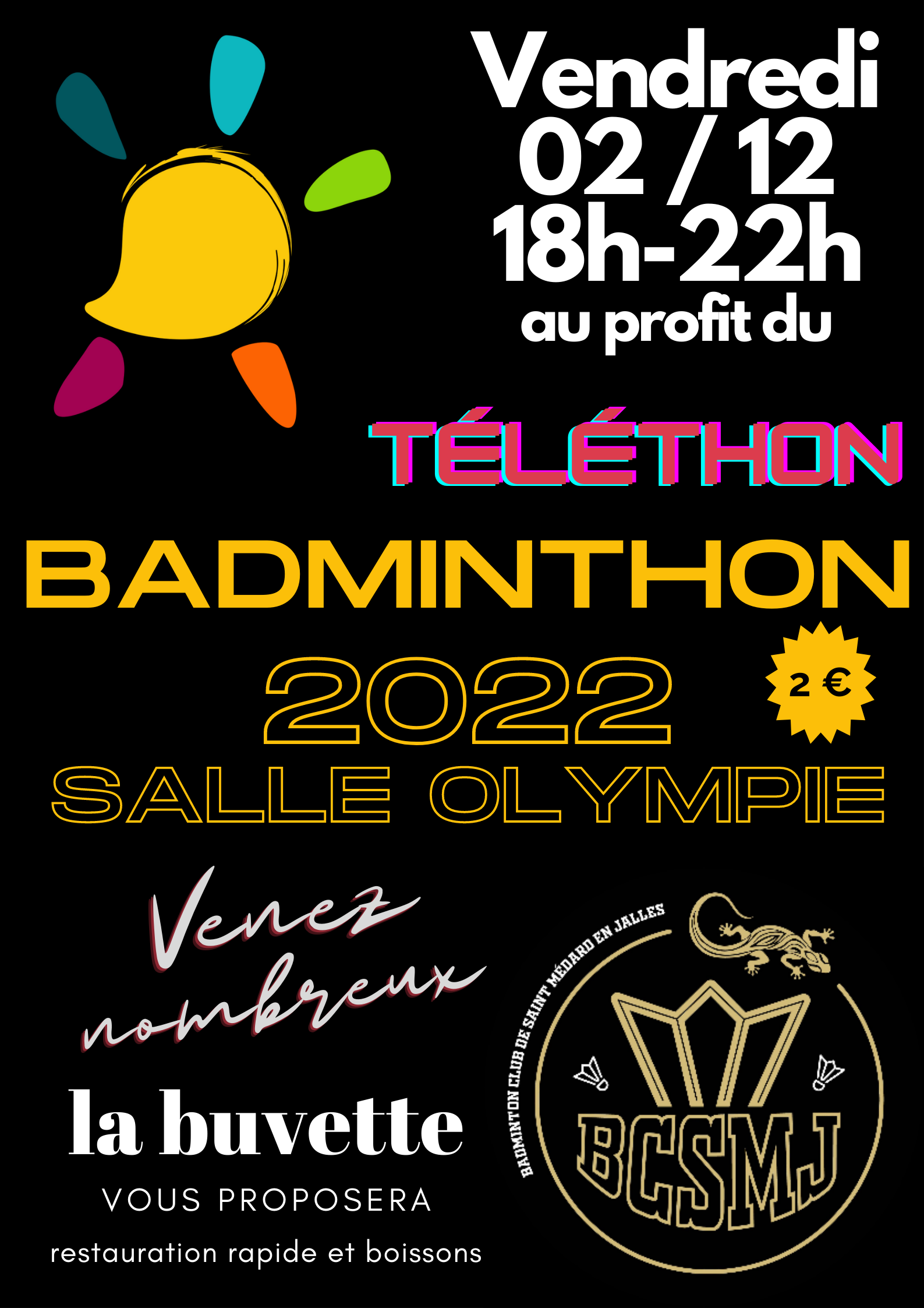 Badminton téléthon 2 dec 2022